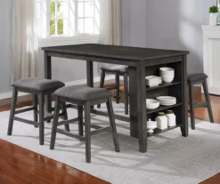 Raleigh Gray Storage Pub Dining Table 5 Raleigh Gray Storage Pub Dining Table -Home Furniture Store 810451168 810451169 2 1