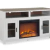 54" Bridgeport White Glass Door Electric Fireplace Console -Home Furniture Store 810465026 4