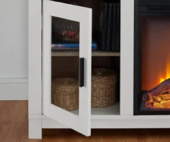 54" Bridgeport White Glass Door Electric Fireplace Console -Home Furniture Store 810465026 5