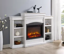 69" Shoreleaf White Mantel Electric Fireplace -Home Furniture Store 810465035 1