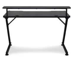 Black LED Gaming Desk With Riser -Home Furniture Store 810499569 1