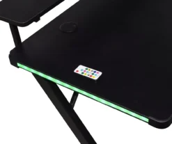 Black LED Gaming Desk With Riser -Home Furniture Store 810499569 5