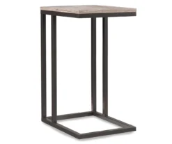 Brown & Black Metal C Side Table