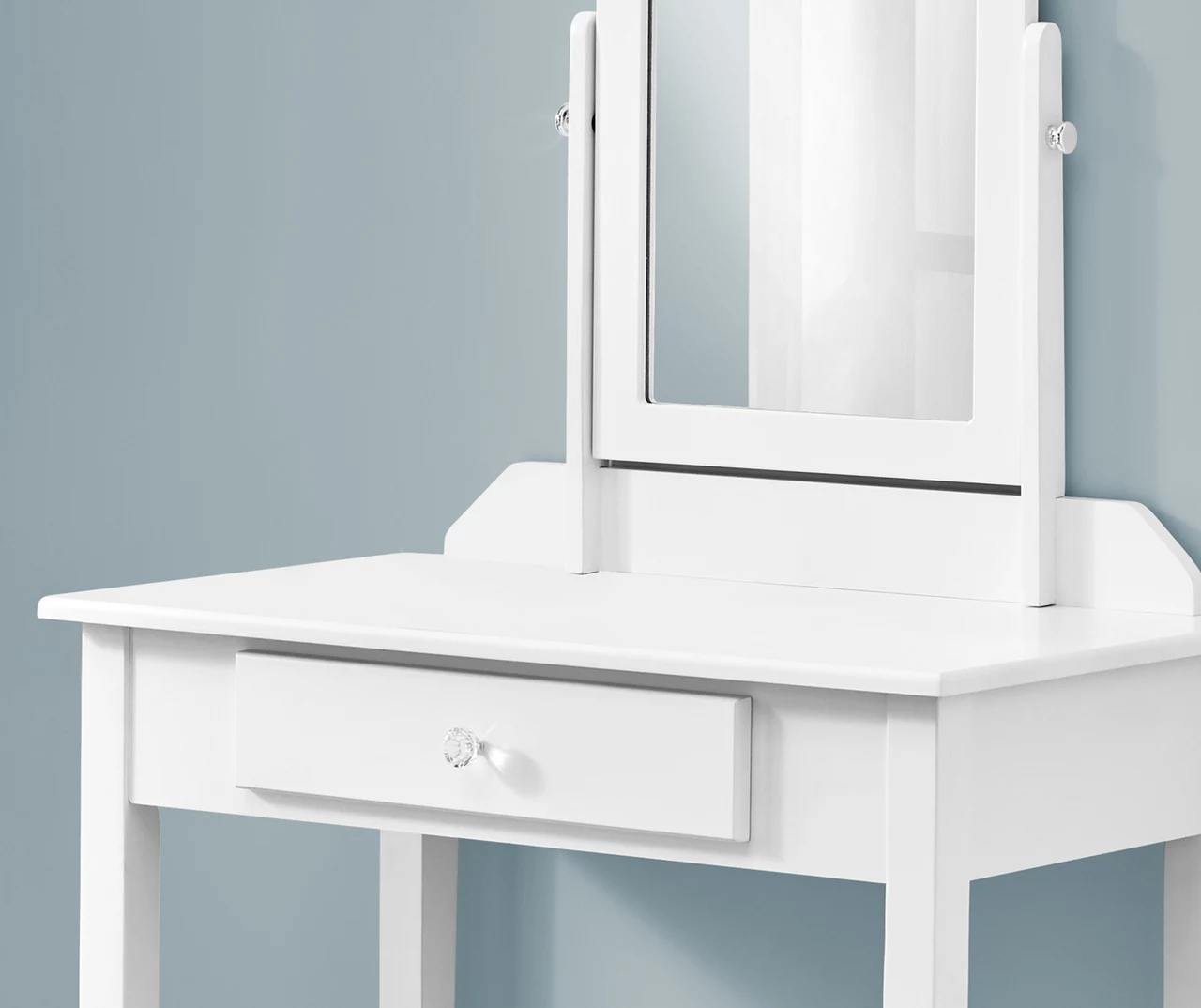 White Wood Vanity with Mirror White Wood Vanity With Mirror -Home Furniture Store 810502793 4