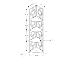 White Square 4-Shelf Corner Bookcase -Home Furniture Store 810512902 3