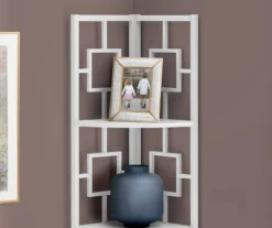 White Square 4-Shelf Corner Bookcase -Home Furniture Store 810512902 4