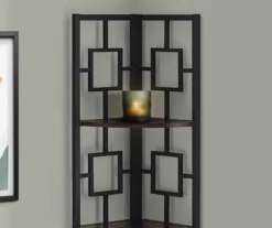 Espresso Square 4-Shelf Corner Bookcase -Home Furniture Store 810512903 4