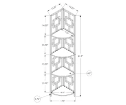Dark Taupe Square 4-Shelf Corner Bookcase 6 Dark Taupe Square 4-Shelf Corner Bookcase -Home Furniture Store 810512904 3
