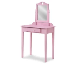 Pink Vanity Table With Mirror -Home Furniture Store 810512906 2