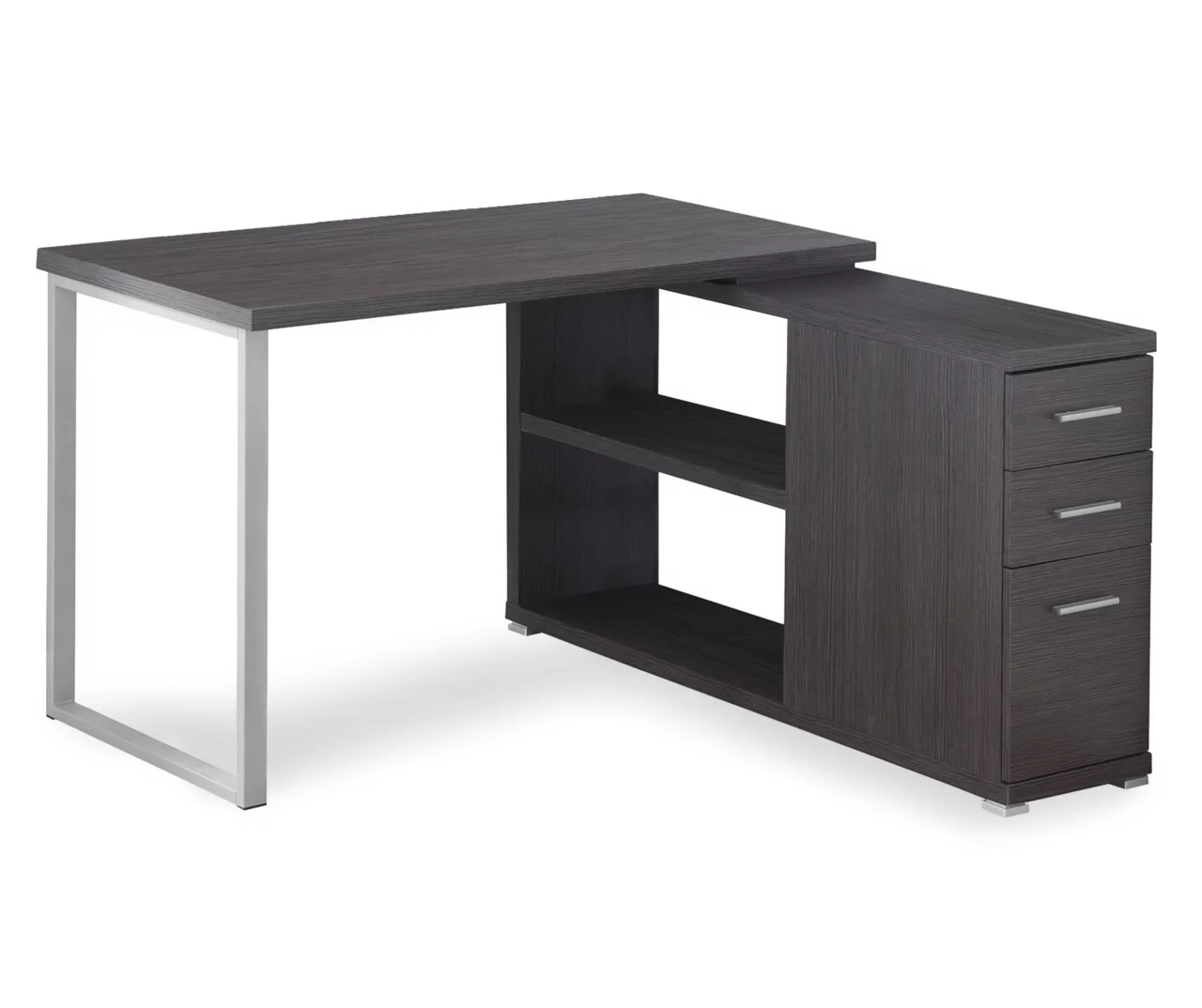 Gray Reversible L-Shaped Corner Desk Gray Reversible L-Shaped Corner Desk -Home Furniture Store 810512938 2