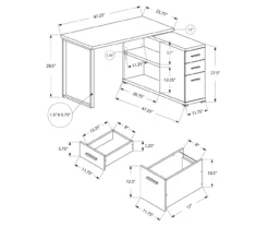 Gray Reversible L-Shaped Corner Desk 4 Gray Reversible L-Shaped Corner Desk -Home Furniture Store 810512938 3