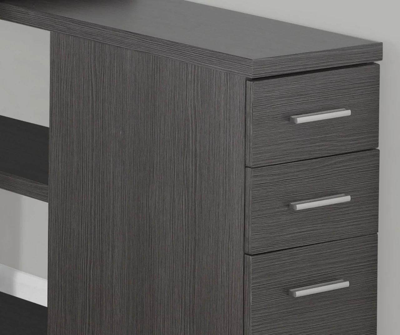 Gray Reversible L-Shaped Corner Desk Gray Reversible L-Shaped Corner Desk -Home Furniture Store 810512938 4