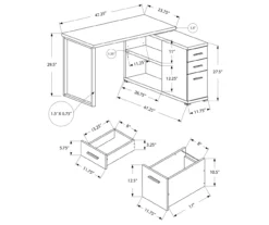 Dark Taupe Reversible L-Shaped Corner Desk 4 Dark Taupe Reversible L-Shaped Corner Desk -Home Furniture Store 810512939 3
