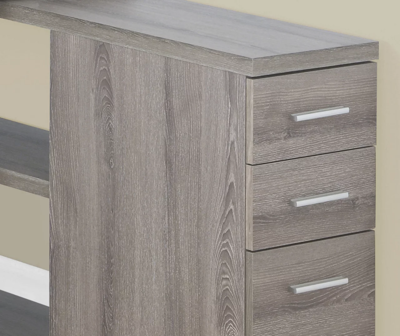 Dark Taupe Reversible L-Shaped Corner Desk Dark Taupe Reversible L-Shaped Corner Desk -Home Furniture Store 810512939 4