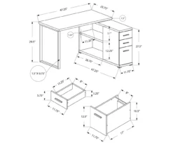 White Reversible L-Shaped Corner Desk -Home Furniture Store 810512940 3