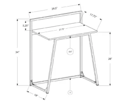 Monarch Small Space Metal Computer Desk -Home Furniture Store 810512941 3