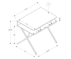 Silver & White Writing Desk -Home Furniture Store 810512942 3