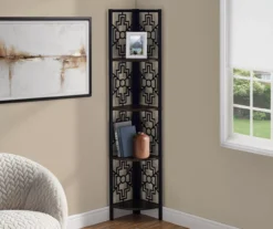 Monarch Geometric 4-Shelf Corner Bookcase -Home Furniture Store 810512946 1