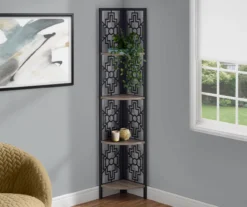 Monarch Geometric 4-Shelf Corner Bookcase -Home Furniture Store 810512947 1