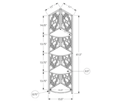 Monarch Geometric 4-Shelf Corner Bookcase -Home Furniture Store 810512948 3