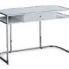 White & Silver Chrome Office Desk -Home Furniture Store 810512954 2