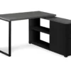 Gray & Black L-Shaped 3-Drawer Computer Desk -Home Furniture Store 810512962 2