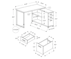 Gray & Black L-Shaped 3-Drawer Computer Desk 4 Gray & Black L-Shaped 3-Drawer Computer Desk -Home Furniture Store 810512962 3