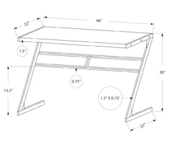 Monarch Z-Shaped Base Office Desk -Home Furniture Store 810512965 3
