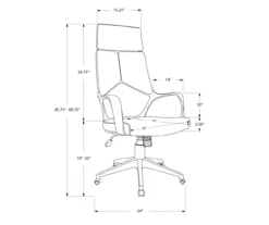 White & Gray Executive Office Chair 12 White & Gray Executive Office Chair -Home Furniture Store 810512972 11
