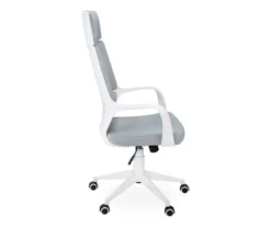 White & Gray Executive Office Chair 5 White & Gray Executive Office Chair -Home Furniture Store 810512972 5