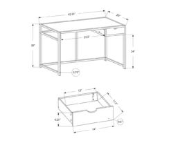 Monarch 42" Single Drawer Computer Desk -Home Furniture Store 810512974 11