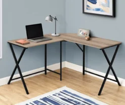 Monarch X Leg L-Shaped Corner Desk 5 Monarch X Leg L-Shaped Corner Desk -Home Furniture Store 810512975 1