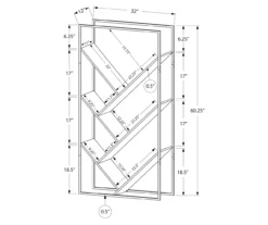 Brown 5-Shelf Slanted Bookcase -Home Furniture Store 810512985 3