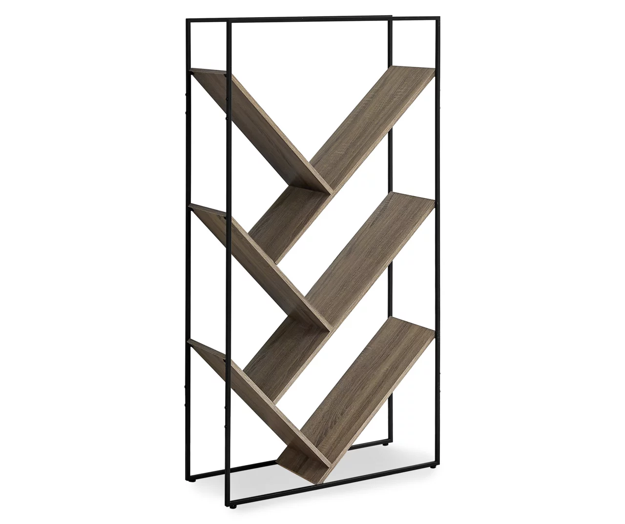 Dark Taupe 5-Shelf Slanted Bookcase Dark Taupe 5-Shelf Slanted Bookcase -Home Furniture Store 810512986 2