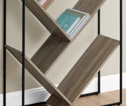 Dark Taupe 5-Shelf Slanted Bookcase 5 Dark Taupe 5-Shelf Slanted Bookcase -Home Furniture Store 810512986 4