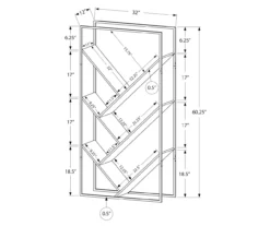 Gray 5-Shelf Slanted Bookcase -Home Furniture Store 810512987 3