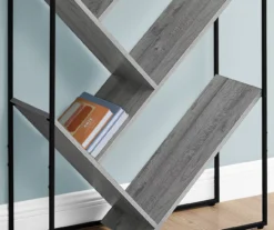 Gray 5-Shelf Slanted Bookcase -Home Furniture Store 810512987 4