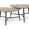 Taupe Reclaimed Triangular 2-Piece Nesting Table Set -Home Furniture Store 810512994 2