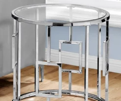 Silver Greek Key End Table -Home Furniture Store 810512997 4