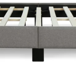 Gray Upholstered Shelter Wingback Queen Bed -Home Furniture Store 810513491 15