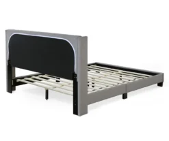 Gray Upholstered Shelter Wingback Queen Bed -Home Furniture Store 810513491 16