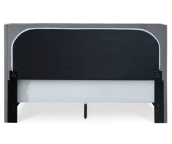 Gray Upholstered Shelter Wingback Queen Bed -Home Furniture Store 810513491 18