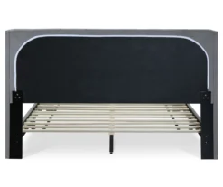 Gray Upholstered Shelter Wingback Queen Bed -Home Furniture Store 810513491 19