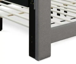 Gray Upholstered Shelter Wingback Queen Bed -Home Furniture Store 810513491 9