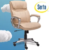 Fawn Tan Linen Executive Office Chair -Home Furniture Store 810513549