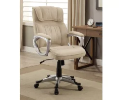 Fawn Tan Linen Executive Office Chair -Home Furniture Store 810513549 3