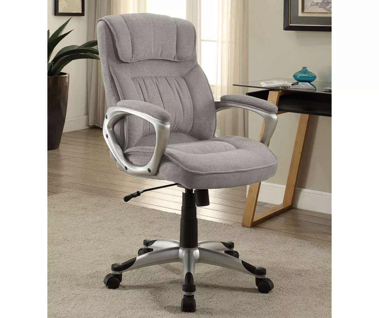 Glacial Gray Linen Executive Office Chair Glacial Gray Linen Executive Office Chair -Home Furniture Store 810513550 3