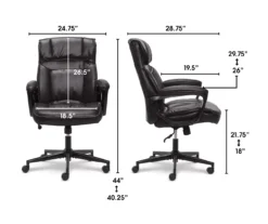 Hannah Black Bonded Leather Office Chair 21 Hannah Black Bonded Leather Office Chair -Home Furniture Store 810513552 3