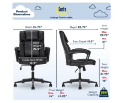 Hannah Black Bonded Leather Office Chair 13 Hannah Black Bonded Leather Office Chair -Home Furniture Store 810513552 A0 3