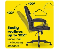 Hannah Black Bonded Leather Office Chair 8 Hannah Black Bonded Leather Office Chair -Home Furniture Store 810513552 A0 8